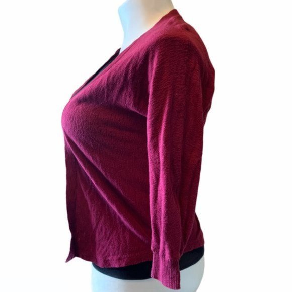American Eagle | Maroon Open-Front 3/4 Sleeve Cardigan or Sweater | Sz S - Picture 4 of 8